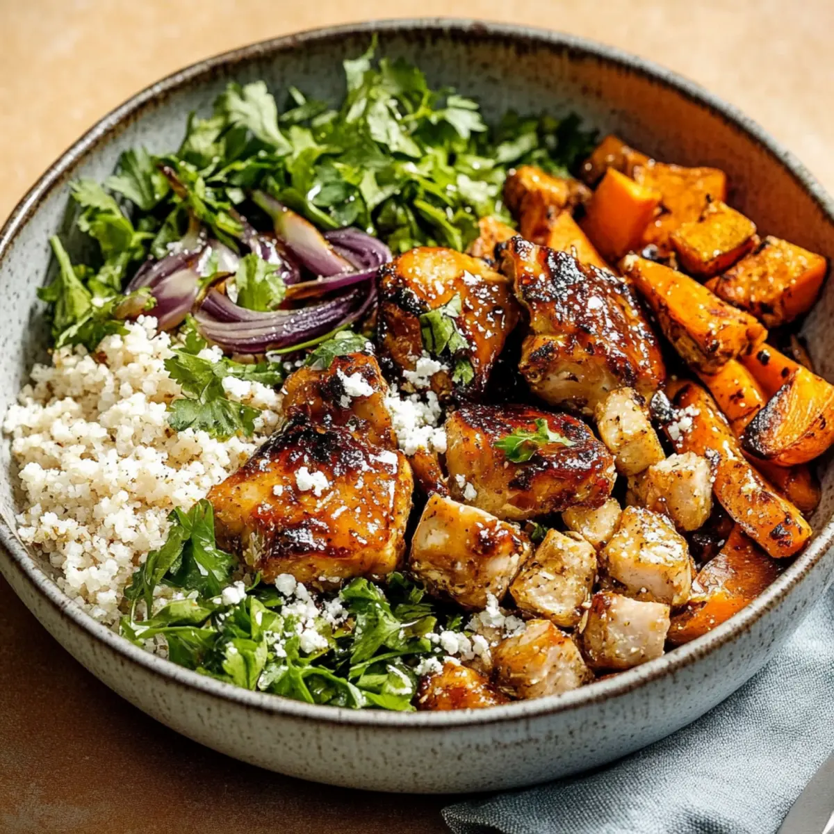 Sheet Pan Hot Honey Chicken and Veggie Glow Bowls
