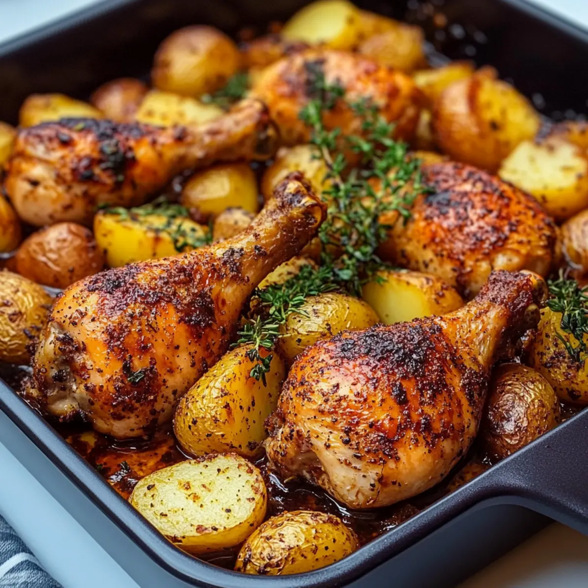 Easy Oven Baked Chicken Legs with Potatoes