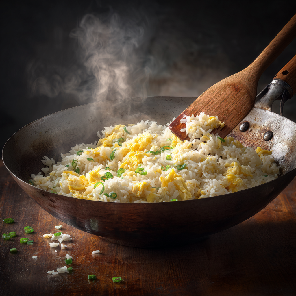 u3929625643 Authentic egg fried rice in a steel wok fluffy ja 74c8ef1c 274a 400f a406 77d2b92d1c99 2