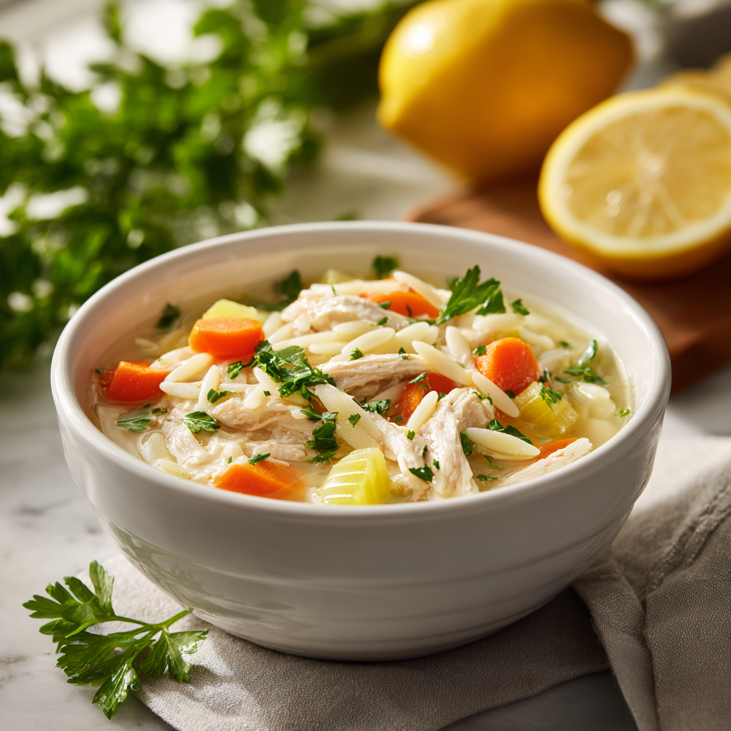 u3929625643 Bright lemon chicken orzo soup in white bowl tend 746d6b1c 1feb 4f96 a2fb 82232b4b4250 2