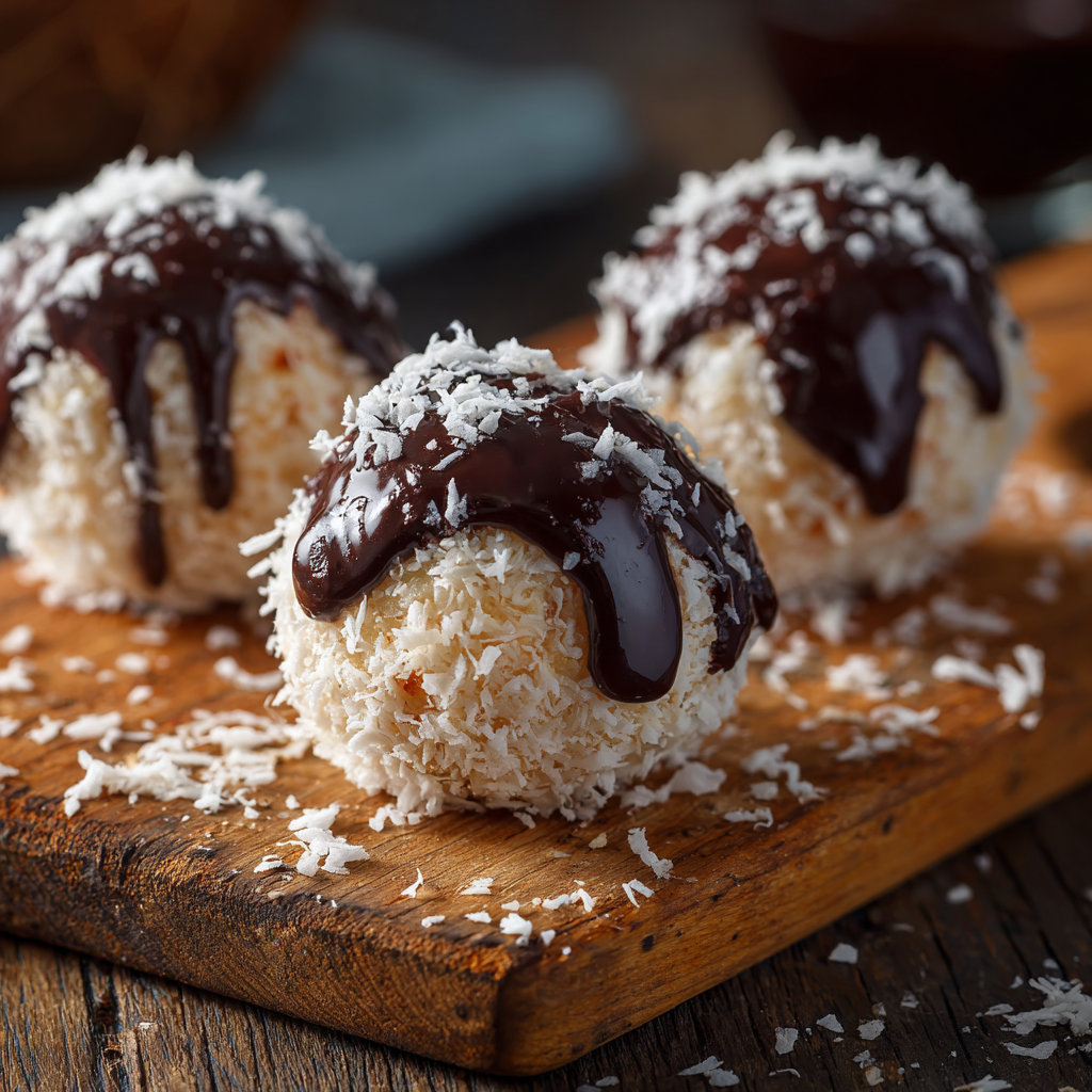 Bounty Balls (Healthy Coconut Chocolate Balls) 3 u3929625643 Close up of homemade Bounty Balls chocolate coate 30966061 7192 4e44 b6ee 655f5fe2fcde 1