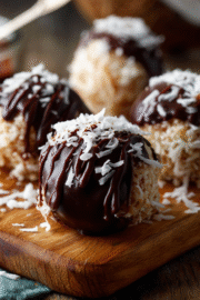 u3929625643 Close up of homemade Bounty Balls chocolate coate 30966061 7192 4e44 b6ee 655f5fe2fcde 2