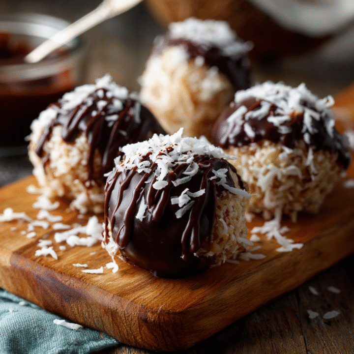 Bounty Balls (Healthy Coconut Chocolate Balls) 24 u3929625643 Close up of homemade Bounty Balls chocolate coate 30966061 7192 4e44 b6ee 655f5fe2fcde 2