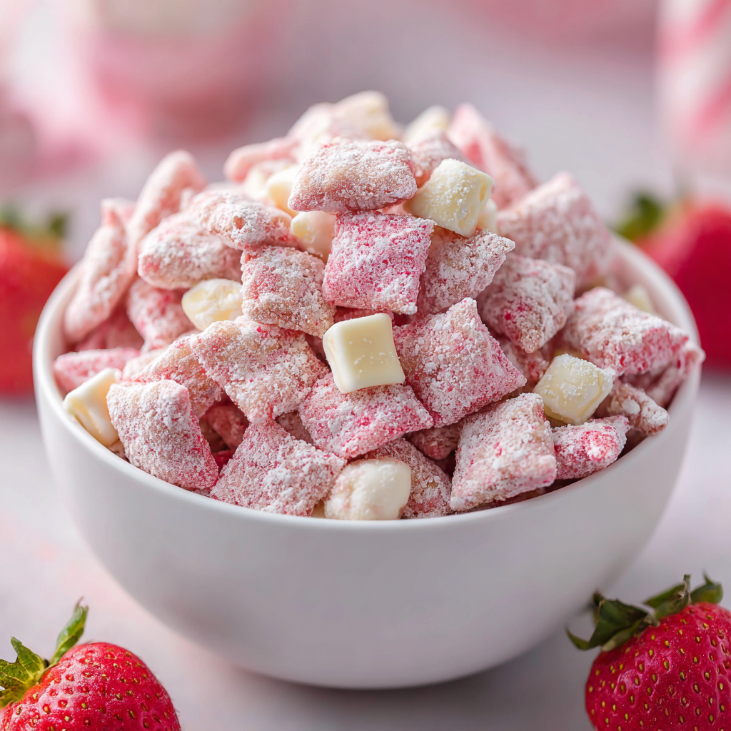 u3929625643 Close up bowl of strawberry shortcake puppy chow fb38b47d 8a8b 4ef8 b146 d9c4602ad53d 1