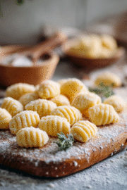 u3929625643 Homemade Potato Gnocchi on a marble board dusted d5d156e3 31ea 4c2a 8f57 97324dc75fc2 0