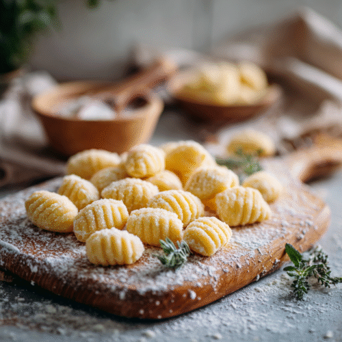 u3929625643 Homemade Potato Gnocchi on a marble board dusted d5d156e3 31ea 4c2a 8f57 97324dc75fc2 0