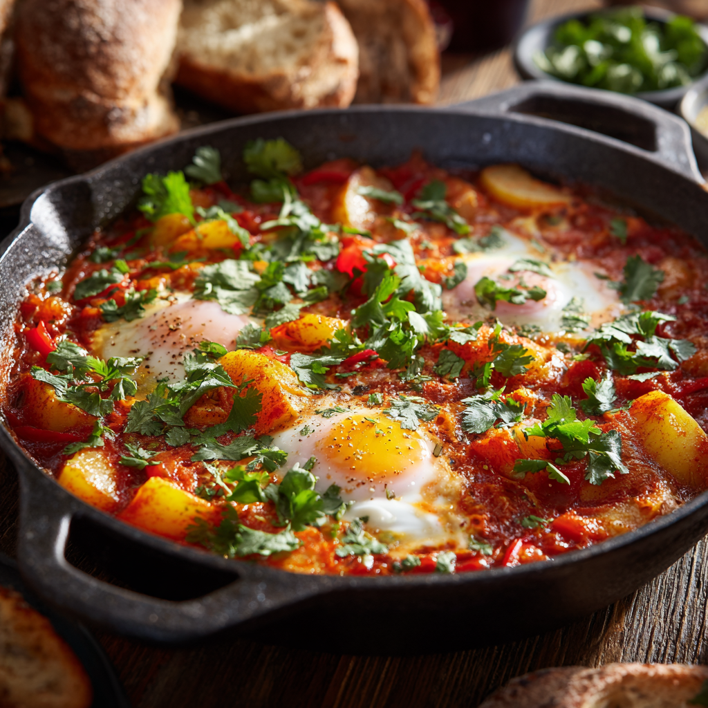 u3929625643 One pan shakshuka in cast iron skillet poached eg 1f75d139 3916 42e7 83be 763a4f2e9b49 2