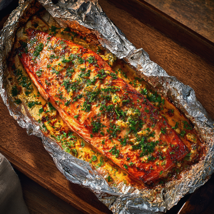 Oven Baked Salmon - The Best Garlic Butter Brown Sugar Salmon 15 u3929625643 Oven Baked Salmon whole fillet on foil lined baki f78e5516 7c43 438a aefd c86af7c5319e 1