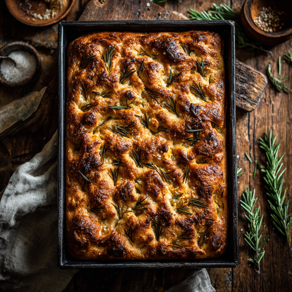 u3929625643 Overhead shot of golden Super Easy No Knead Focac a4af1f9e c4f7 408a 820c 50fd26f998ac 0