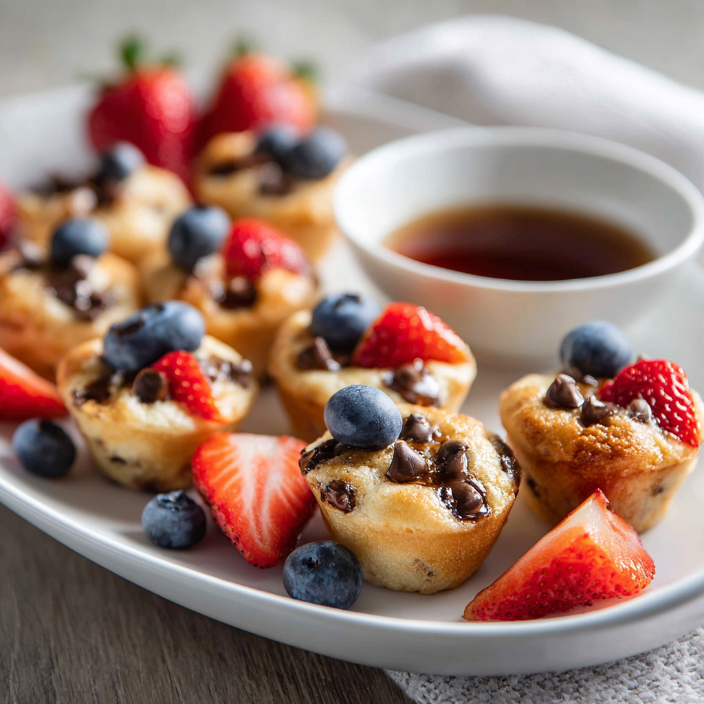 u3929625643 Pancake Mini Muffins on a white platter topped wi c5dfe07e c7e7 4dfc 8605 5771138c71b1 2