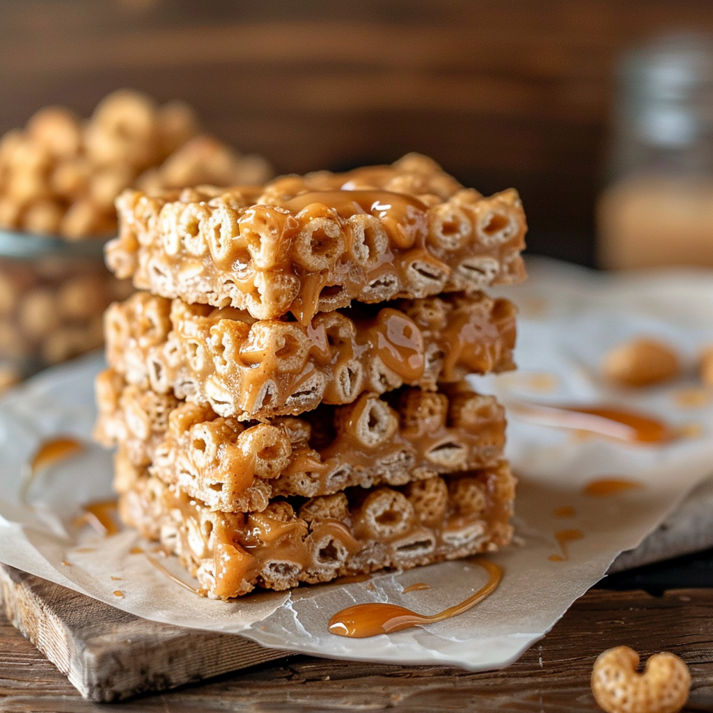 u3929625643 Peanut Butter Cheerio Bars stacked on parchment p 31f7fc9e 773a 4e17 b9e9 112c298028fa 0