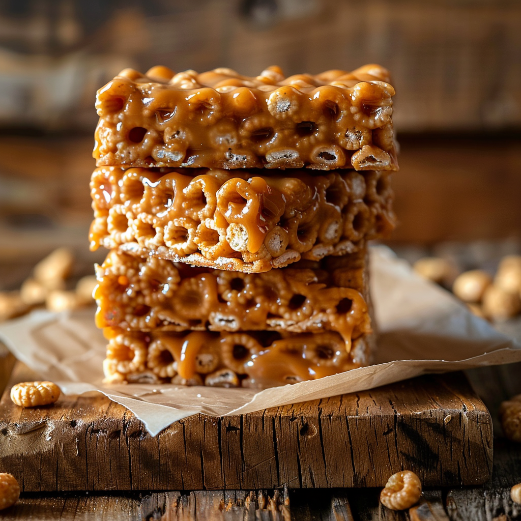 u3929625643 Peanut Butter Cheerio Bars stacked on parchment p 31f7fc9e 773a 4e17 b9e9 112c298028fa 1