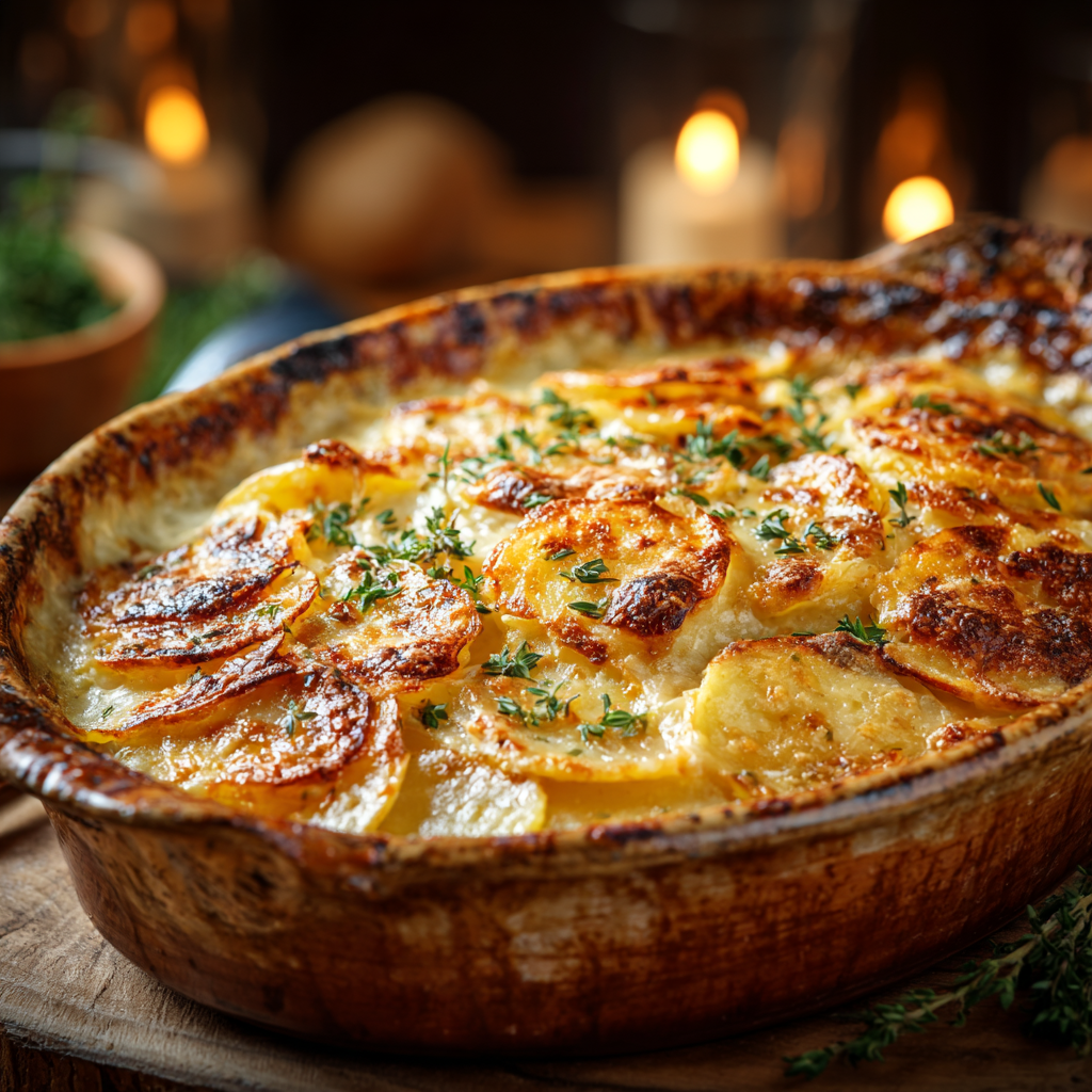 Potato Gratin – Classic Creamy Cheesy Comfort 4 u3929625643 Potato Gratin in rustic ceramic baking dish golde 1ed6d9bd 0c05 4cde 87c0 f61ce3adcf5a 0