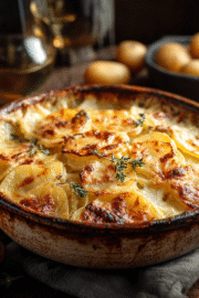 u3929625643 Potato Gratin in rustic ceramic baking dish golde 1ed6d9bd 0c05 4cde 87c0 f61ce3adcf5a 2