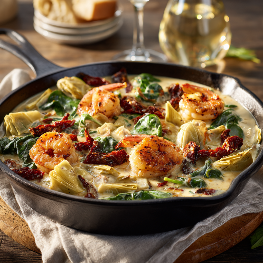 u3929625643 Tuscan Shrimp in a cast iron skillet creamy garli 09e1cad4 5036 4c41 ae92 6e932aa04e31 1