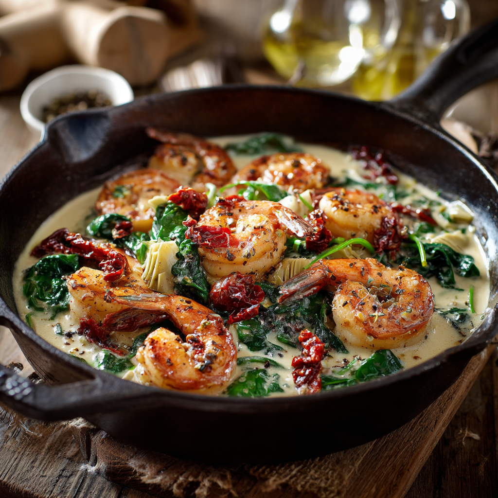 u3929625643 Tuscan Shrimp in a cast iron skillet creamy garli 09e1cad4 5036 4c41 ae92 6e932aa04e31 3 1