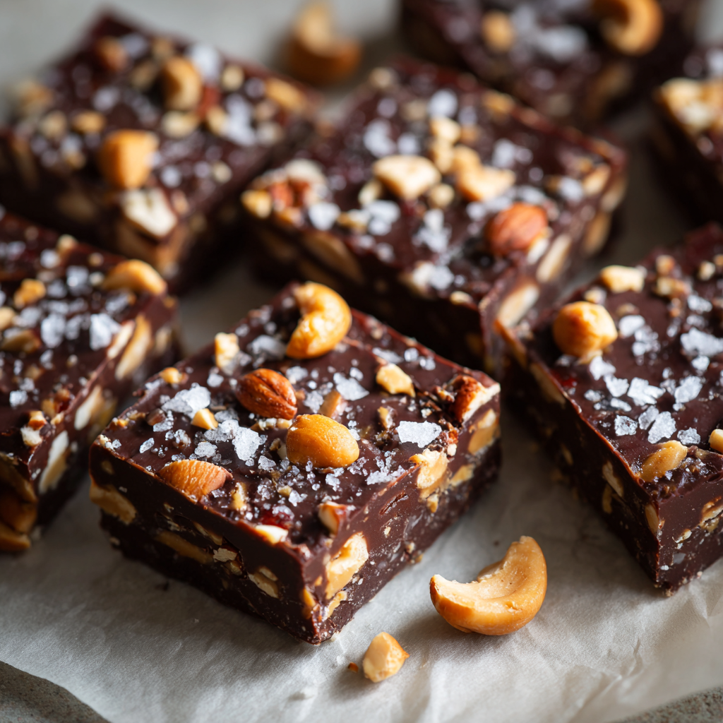 u3929625643 chocolate date bark cut into squares on parchment 4fa7b428 2ffb 403d 9023 11bb580b0d58 3