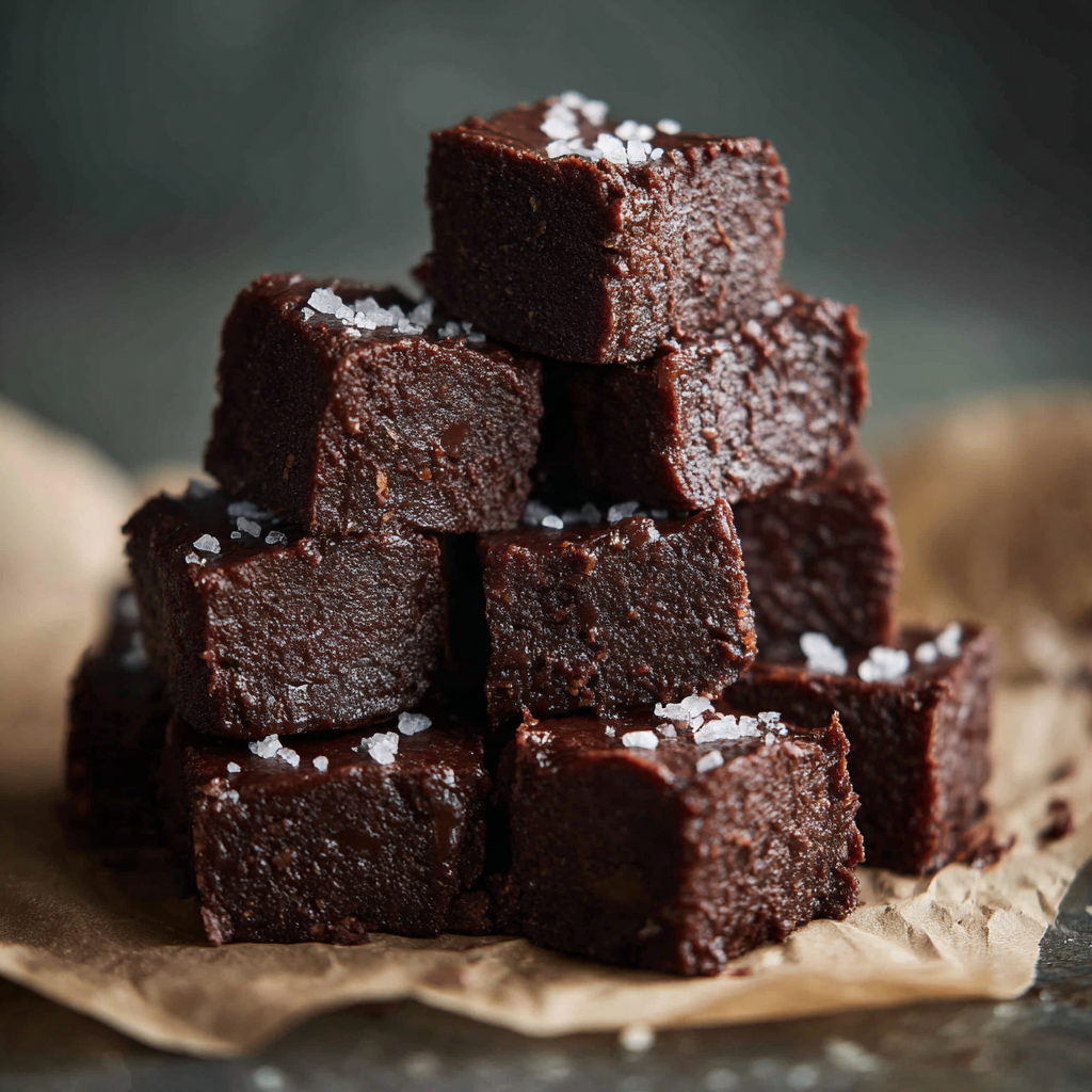 u3929625643 fudgy no bake brownie bites stacked on parchment f695ee17 135b 43e5 bb82 da81f60e9d77 2